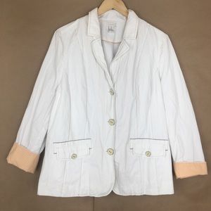 ☀️Chico’s Blazer White Lined Orange Trim